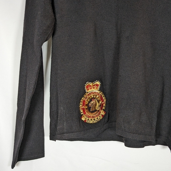 Silk Club Collection Black Long Sleeve Silk Nylon Blend Pull On Shirt Size Small - Picture 5 of 10